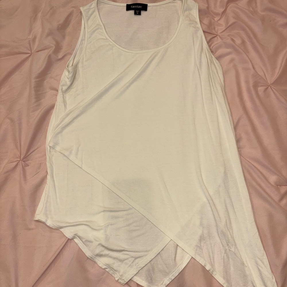 Karen Kane Cream Asymmetrical Tank Top